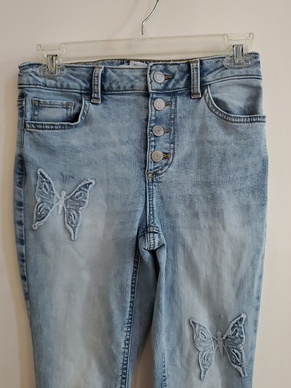 Girl's Embroidered Butterfly Jeans Slight Flare Size 12